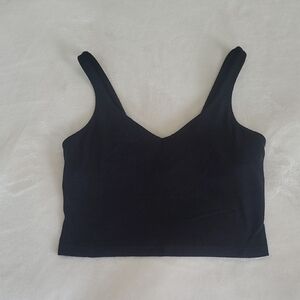 Lululemon Athletica Black Fitted Crop Tank Top